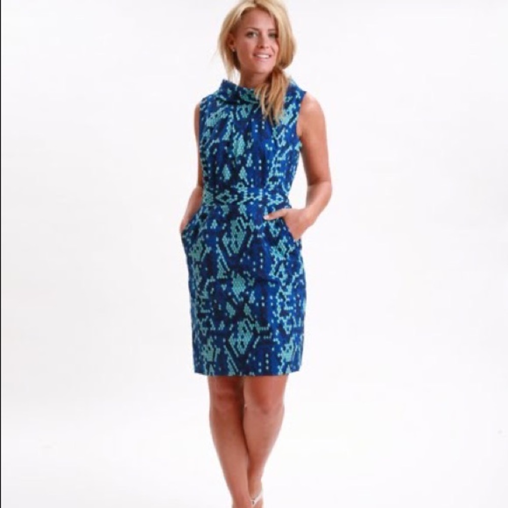 Lilly Pulitzer Vibrant Blue and Green Mini Dress